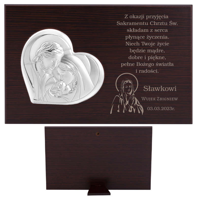 Drewniany obrazek Święta Rodzina