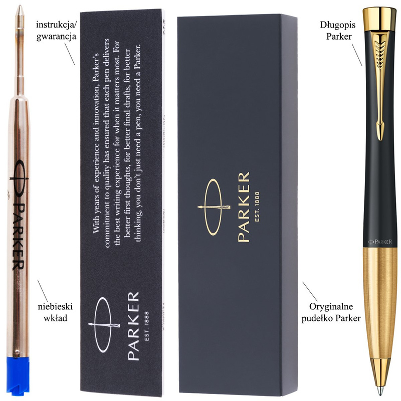 Parker Urban czarny MUTED BLACK GT Długopis Etui