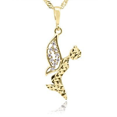 Złoty wisiorek z kryształkami pr. 333 Elf