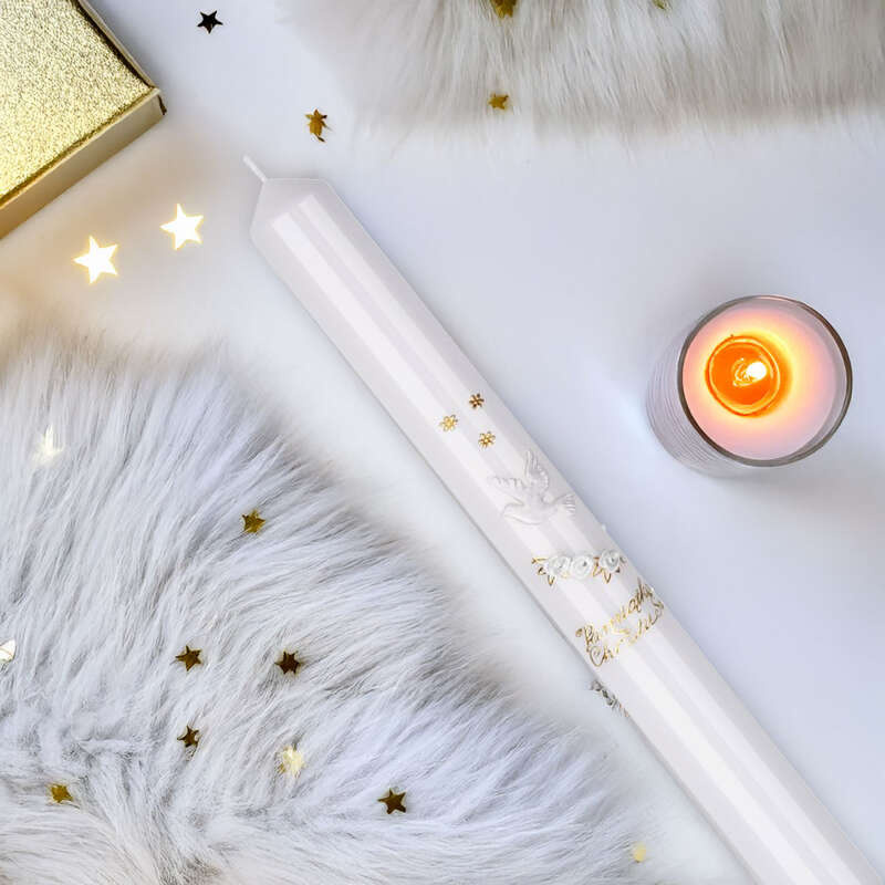 Świeca Gołąb do Chrztu Chrzest Chrzciny Gromnica