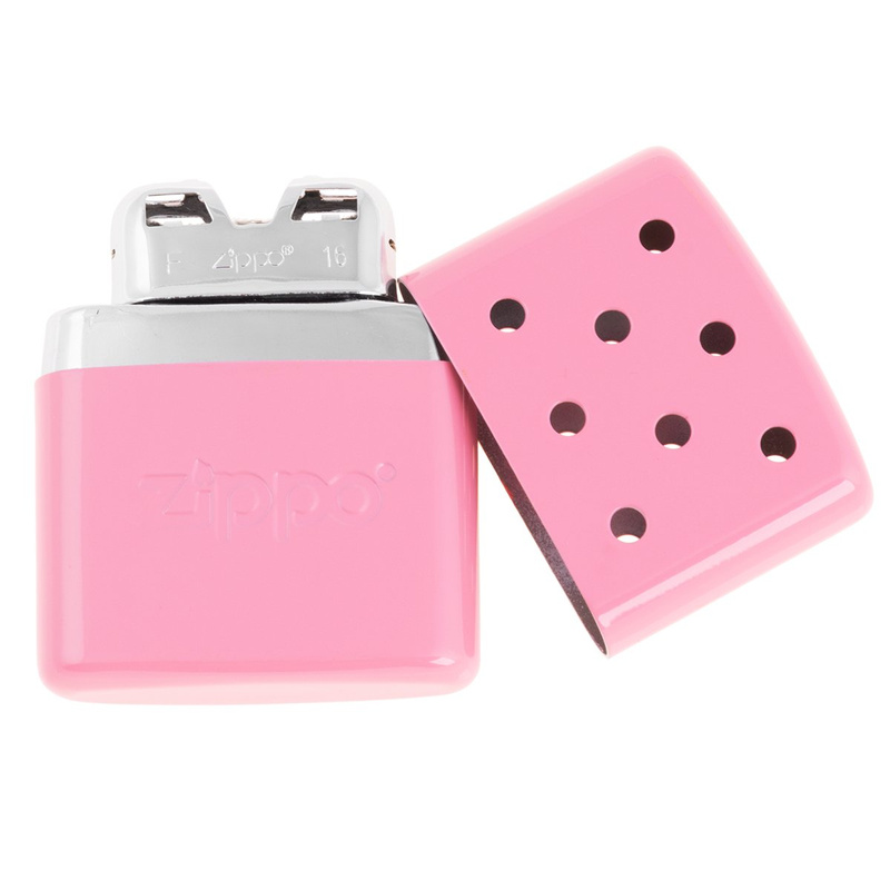 Damski różowy oryginalny kieszonkowy ogrzewacz benzynowy ZIPPO