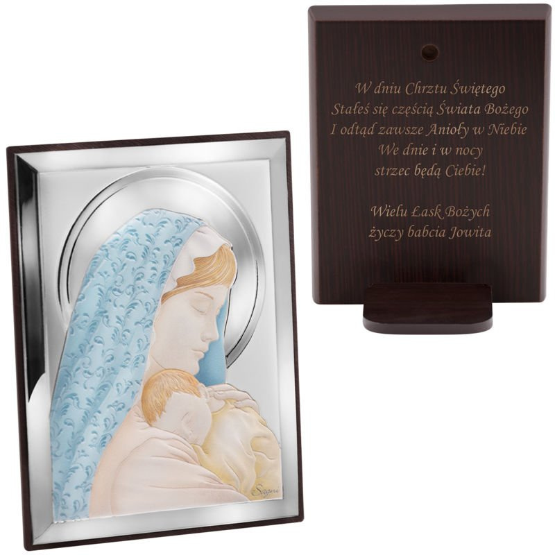 Srebrny obrazek Madonna z Dzieciątkiem