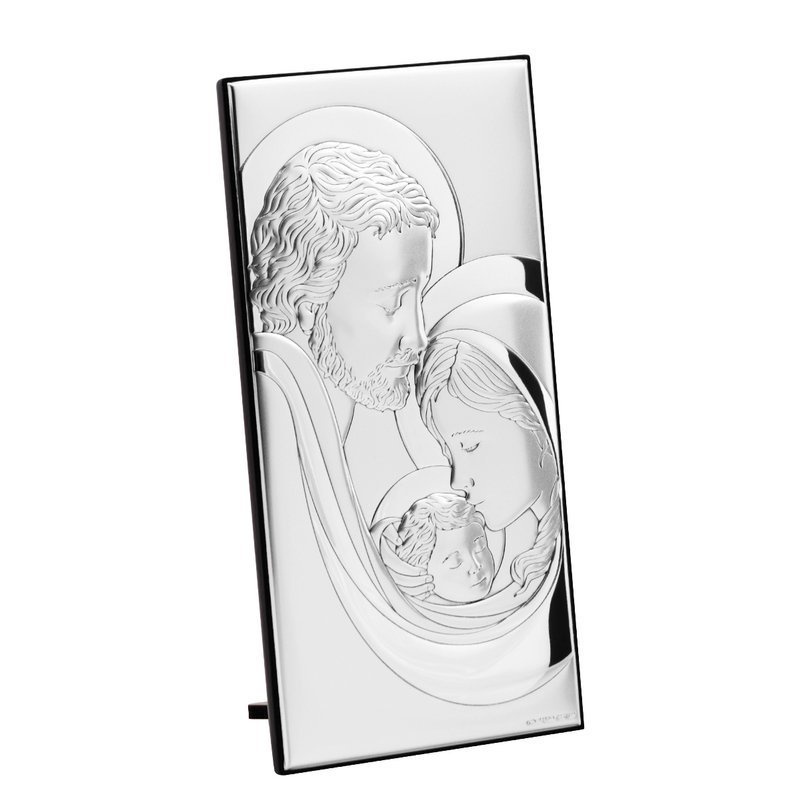 Obrazek Święta Rodzina na ciemnym drewnie 10,5 x 20,5 cm 