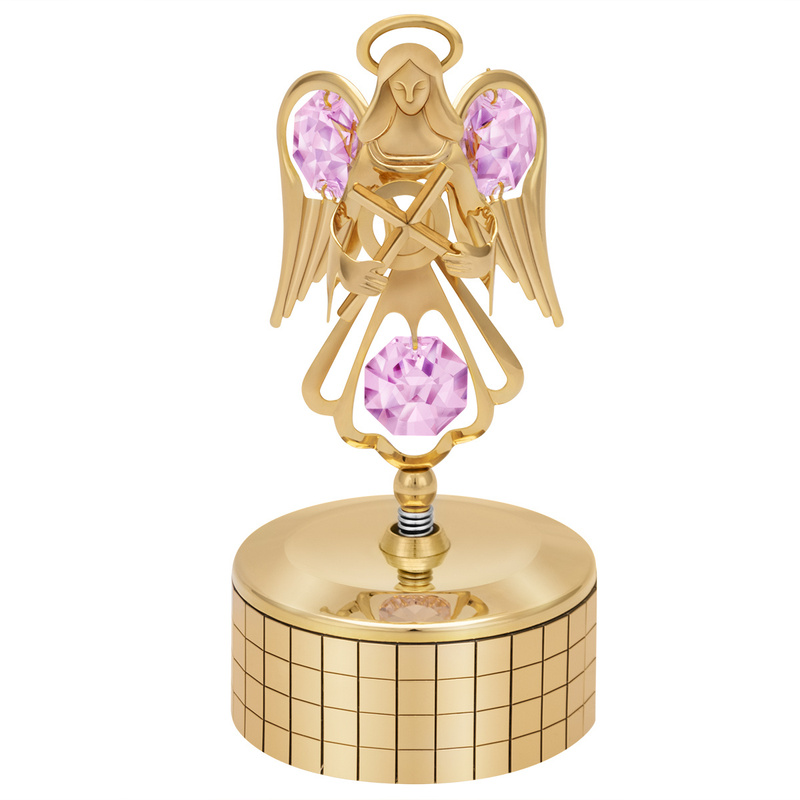 Pozytywka Pozłacany Anioł Swarovski