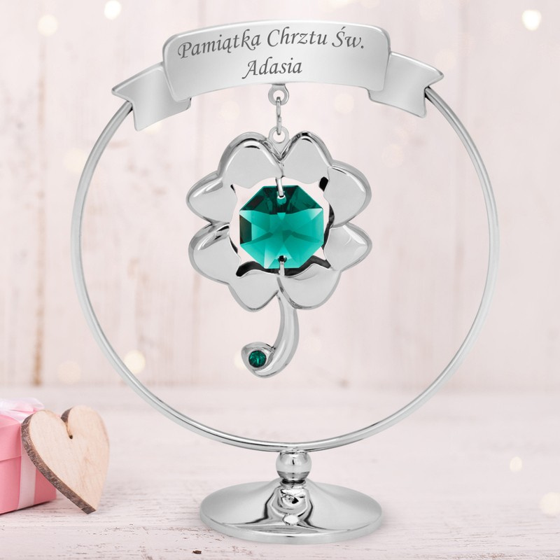 Pozytywka Pozłacany Anioł Swarovski Prezent na Chrzest 