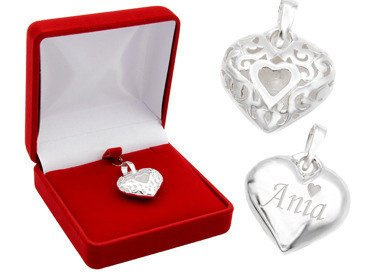 Duży Wisiorek Serce SREBRO 925