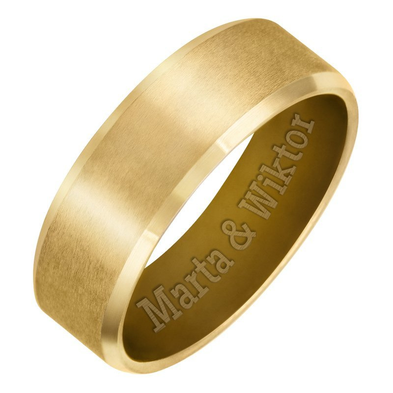 Obrączka stalowa kolor złoty