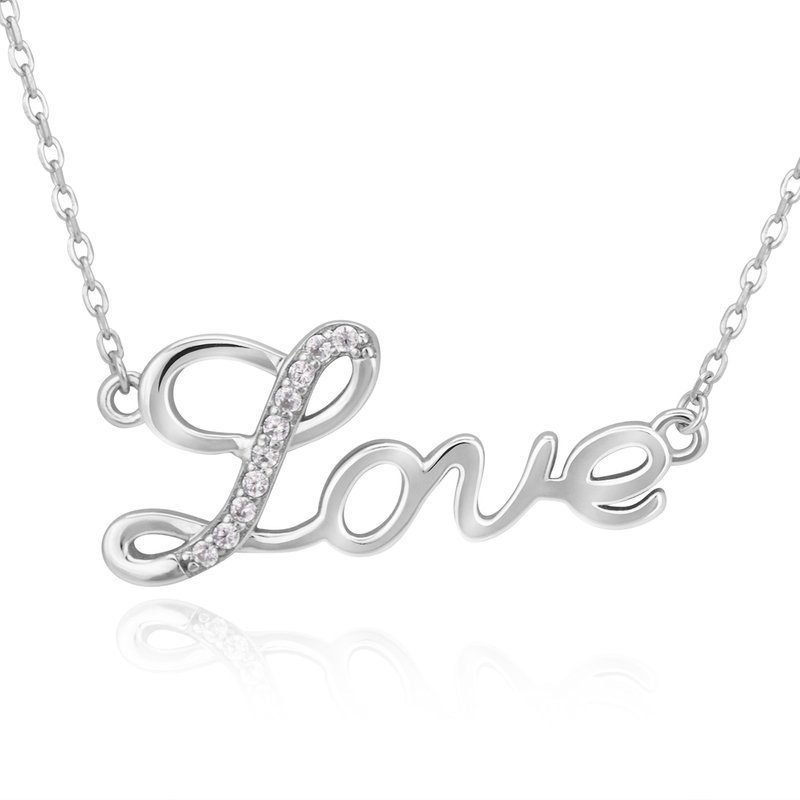 Srebrny naszyjnik z napisem LOVE, pr. 925
