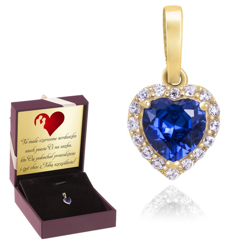 Wisiorek w kształcie serca z cyrkoniami