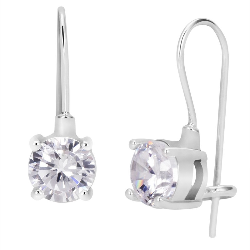 Kolczyki z białą cyrkonią srebro 925