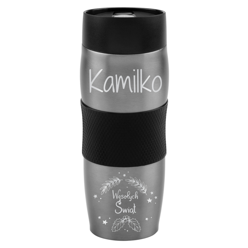 Kubek termiczny 350 ml Grafitowy Metaliczny