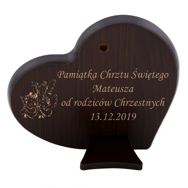 Duży Obrazek z Aniołem Stróżem Serce z niebieskim