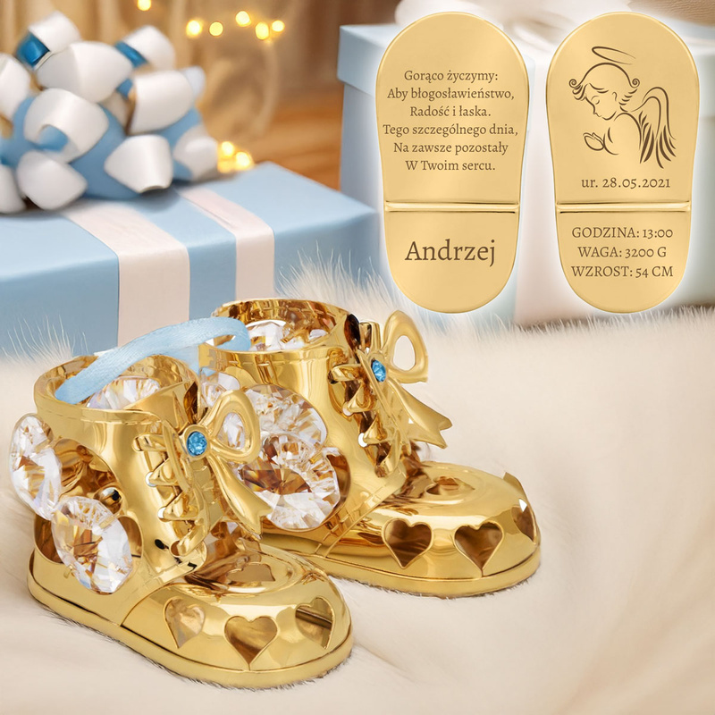 Buciki Swarovski- niebieskie