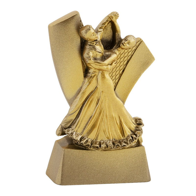 Statuetka w kolorze złotym przedstawiająca tańczącą parę