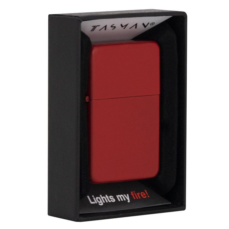 Zapalniczka benzynowa TASMAN - czerwona, matowa