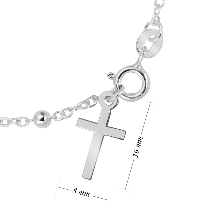 Bransoletka z różańcem (10 różańca) / srebro 925 / dla dziecka / dla kobiety