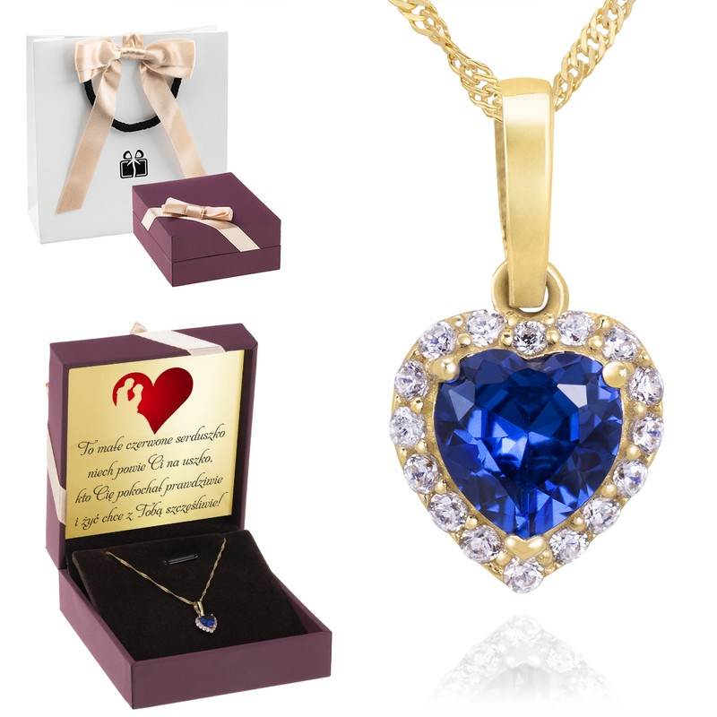Wisiorek w kształcie serca z cyrkoniami
