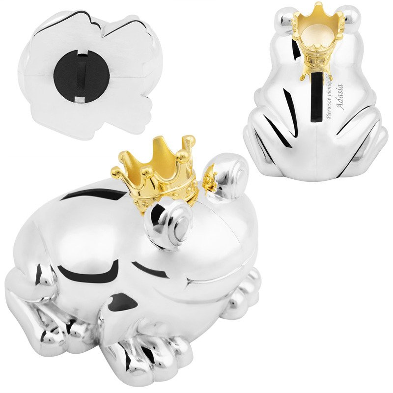 Posrebrzana skarbonka Żaba 