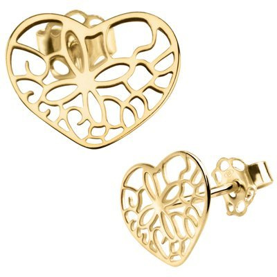 Złote kolczyki pr 333 Ażurowe serce