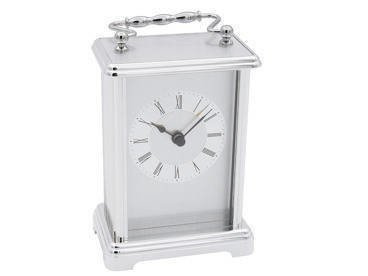 Zegar srebrny do postawienia skrytka 