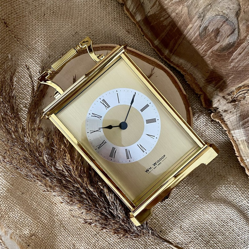 Zegar duży złoty do postawienia skrytka 