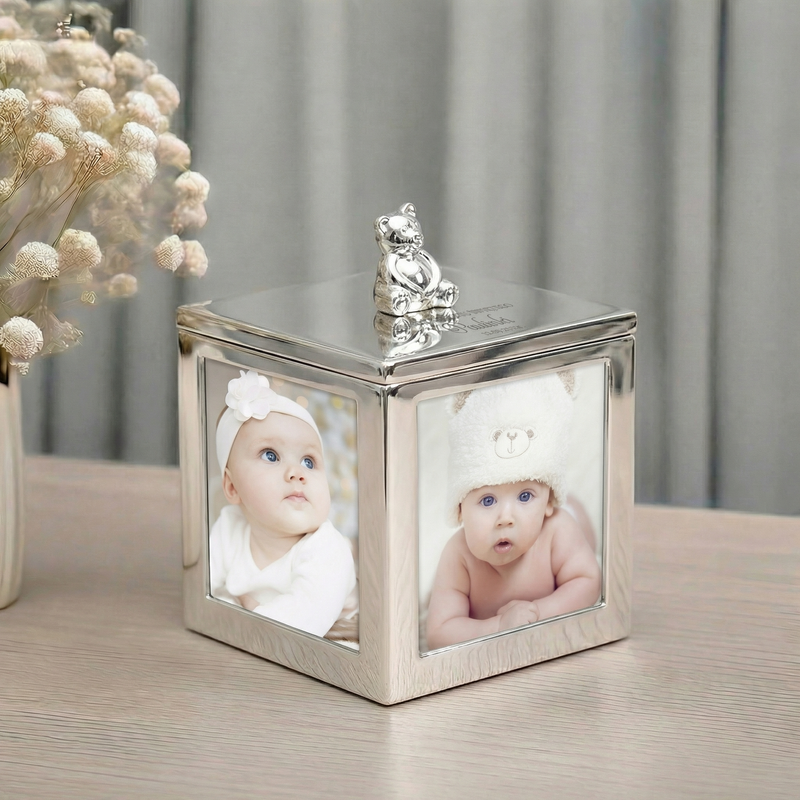 Karuzela miś z pozytywką srebrny