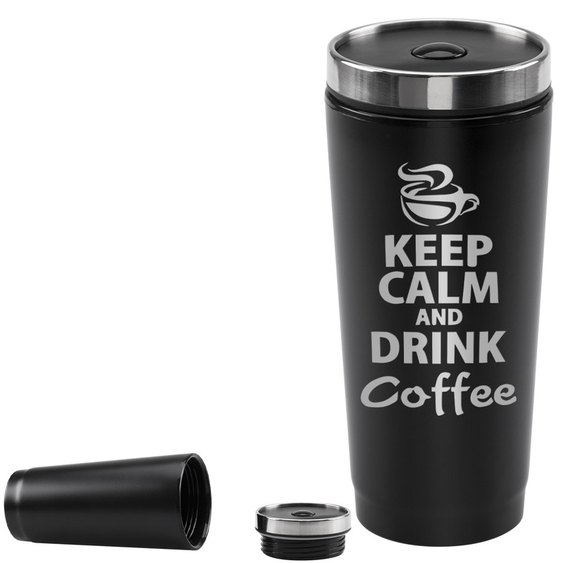 Kubek termiczny czarny 350ml stal nierdzewna