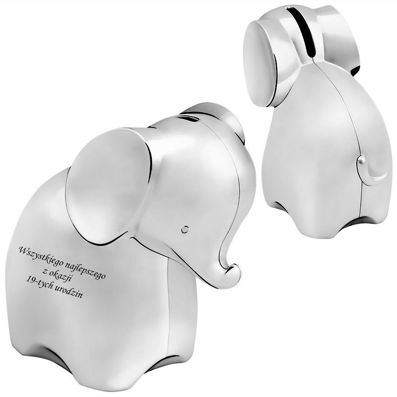 Posrebrzana skarbonka Słoń