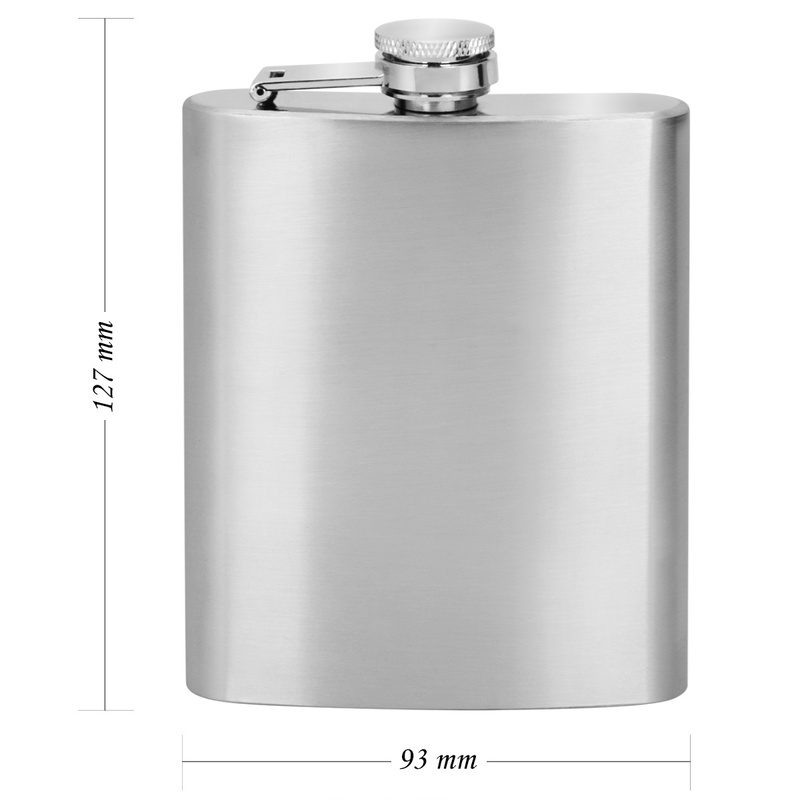 Piersiówka stalowa z kieliszkami w etui z lejkiem 220 ml