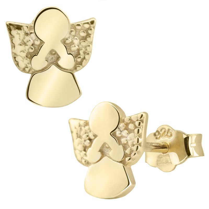 Pozłacane kolczyki pr. 925 Aniołek 