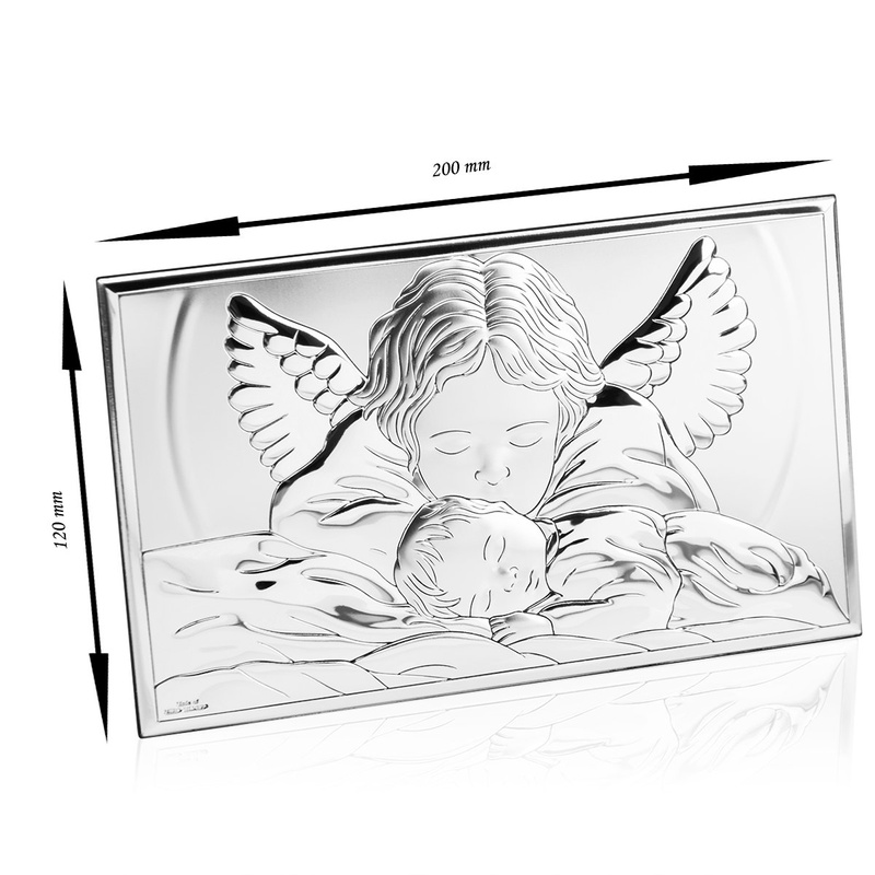 Obrazek Anioł Stróż 12x20 cm chrzest roczek Prezent