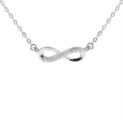 Srebrny Naszyjnik pr. 925 nieskończoność z cyrkoniami