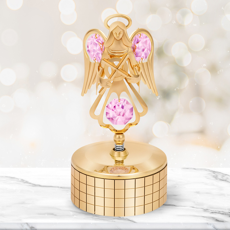 Pozytywka Pozłacany Anioł Swarovski