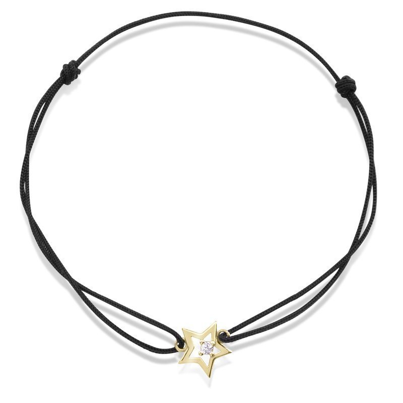Bransoletka Sznurkowa ze złotą gwiazdką pr. 333