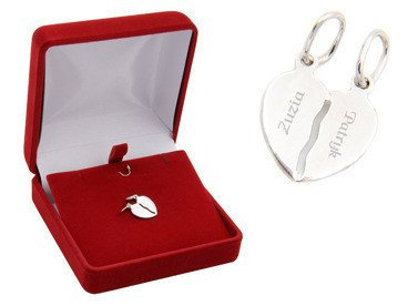 Srebrna zawieszka 925 Serce łamane dla par