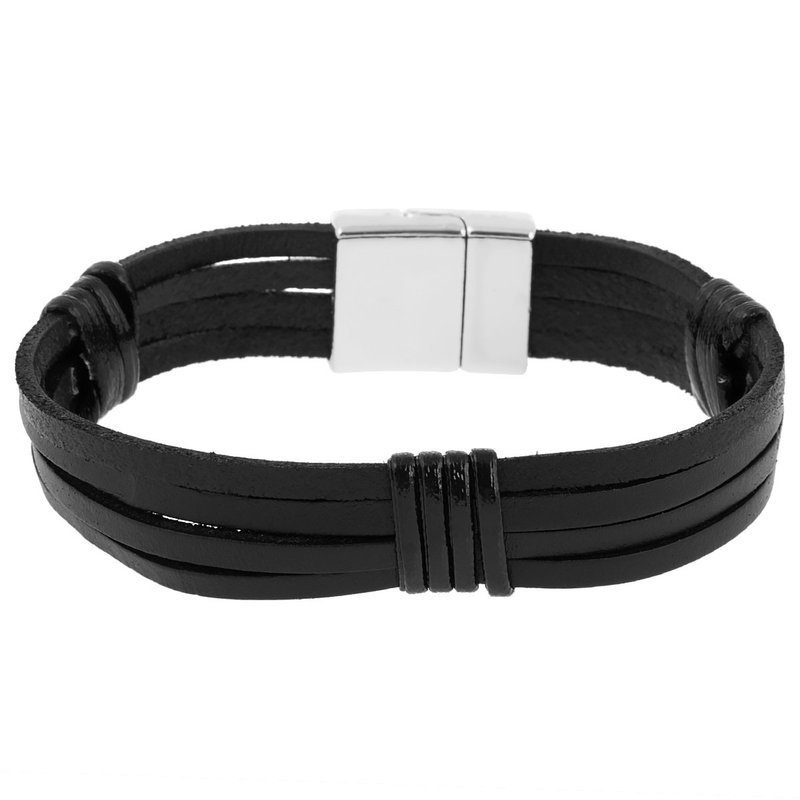 Bransoletka ze stali szlachetnej 316 L oraz rzemyka