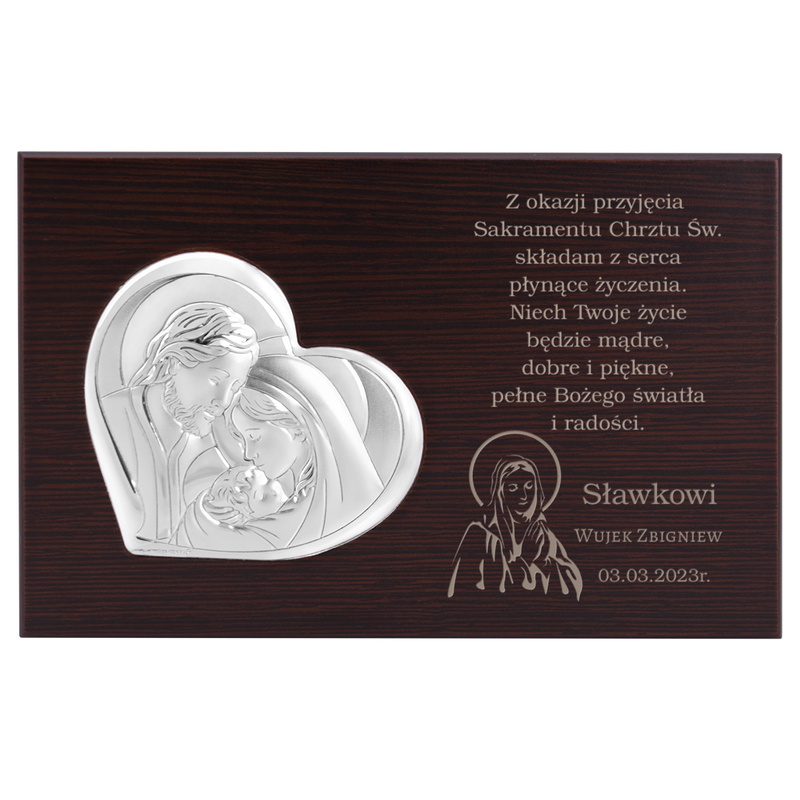 Drewniany obrazek Święta Rodzina