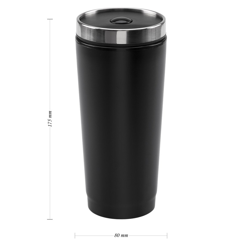 Kubek termiczny czarny 350ml stal nierdzewna