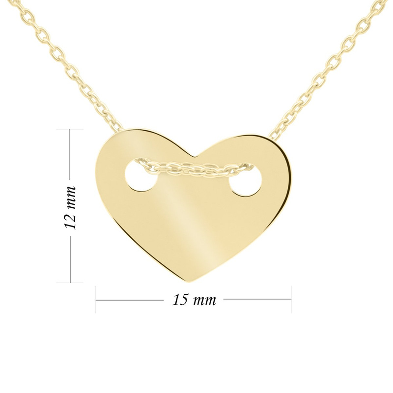 Srebrny złocony Naszyjnik pr. 925 z zawieszka serce 44,5 cm