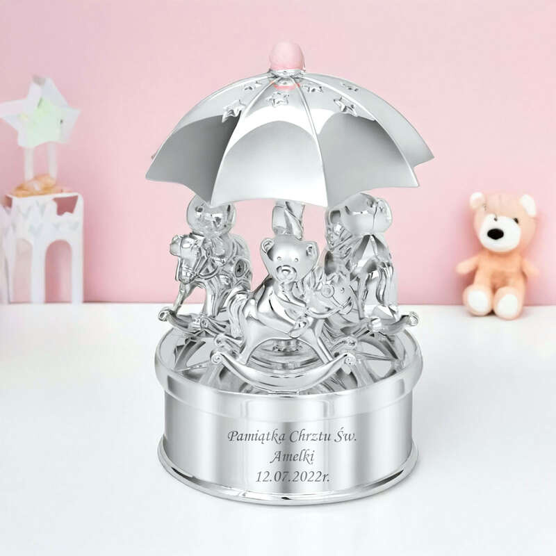 Pozytywka Misie na karuzeli / Prezent dla dziewczynki