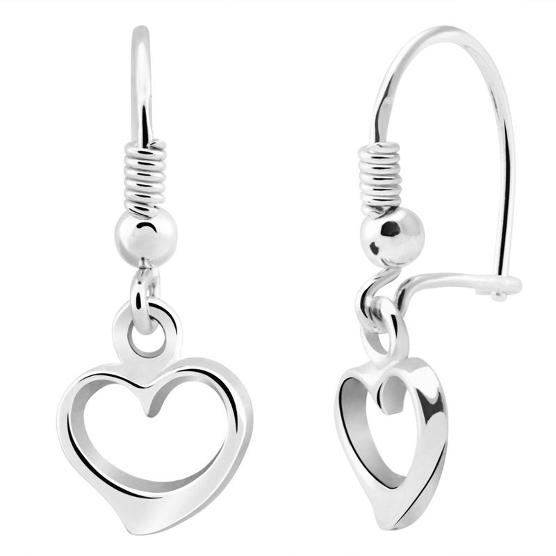 Kolczyki Serca Srebro pr. 925