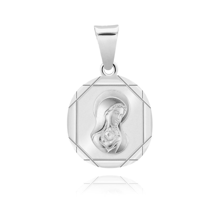 Srebrny 925 medalik Matka Boska z Dzieciątkiem