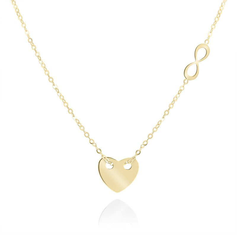 Złoty Naszyjnik pr. 333 serce i nieskończoność