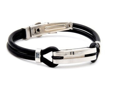 Bransoletka ze stali szlachetnej 316L i kauczuku