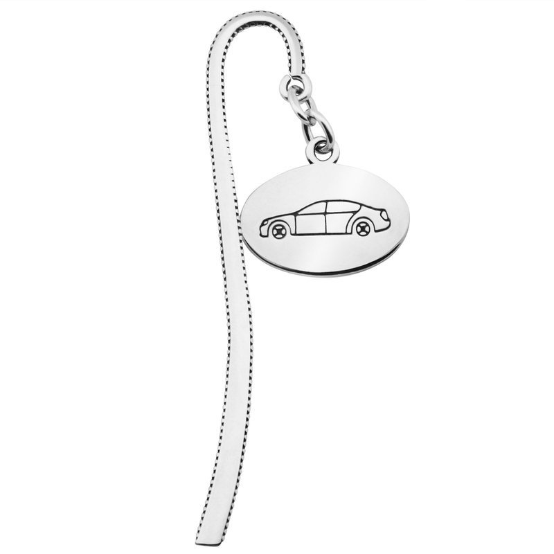 Srebrna zakładka z samochodem próba 925