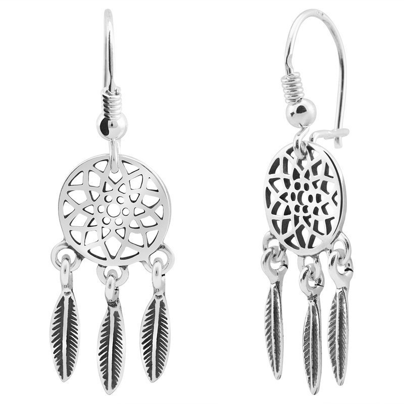 Kolczyki łapacz snów Srebro pr.925