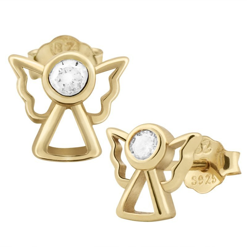 Kolczyki Aniołki Emaliowane Srebro pr. 925