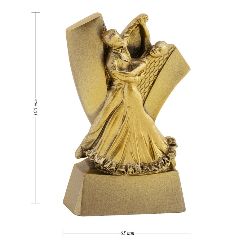 Statuetka w kolorze złotym przedstawiająca tańczącą parę