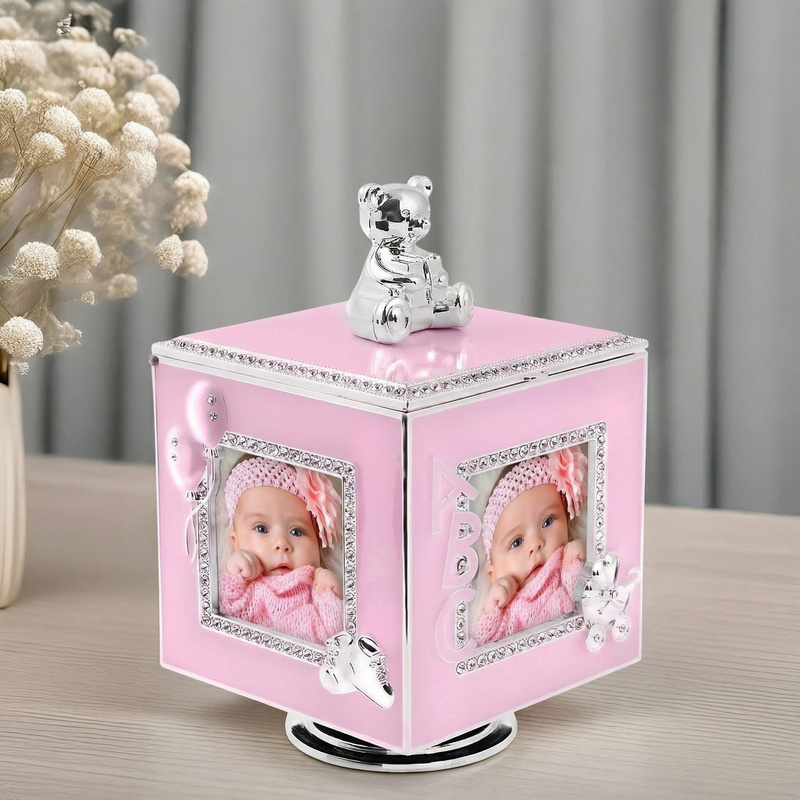 Pozytywka szkatułka Różowa Miś 