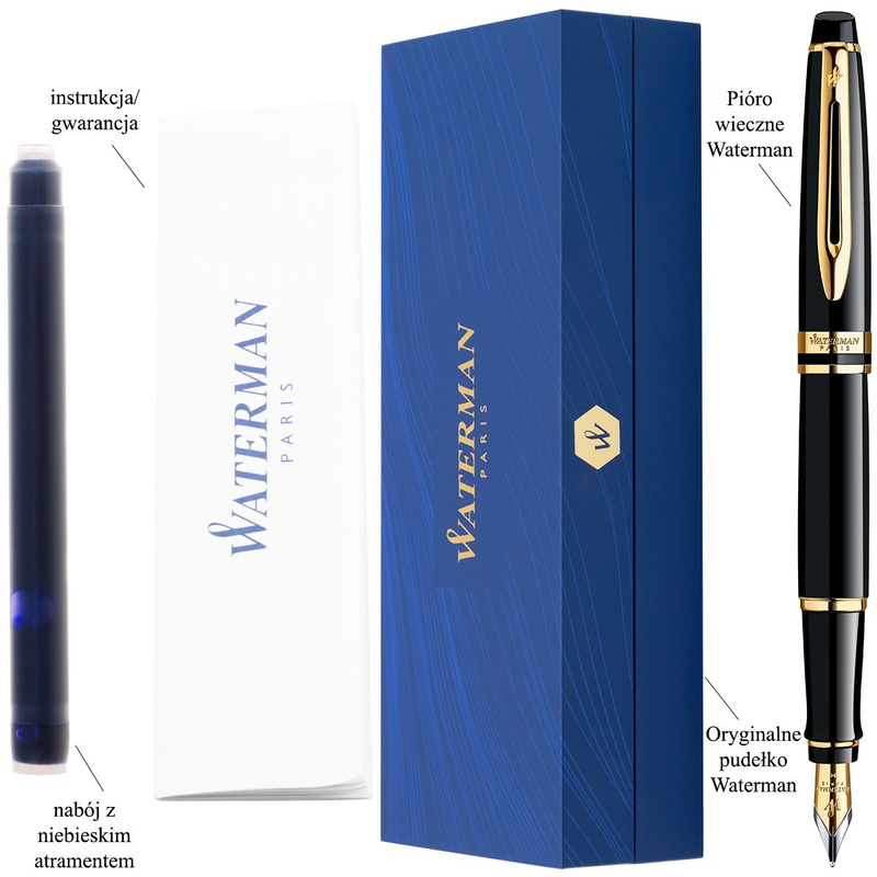 Pióro wieczne Waterman Expert Czarne GT
